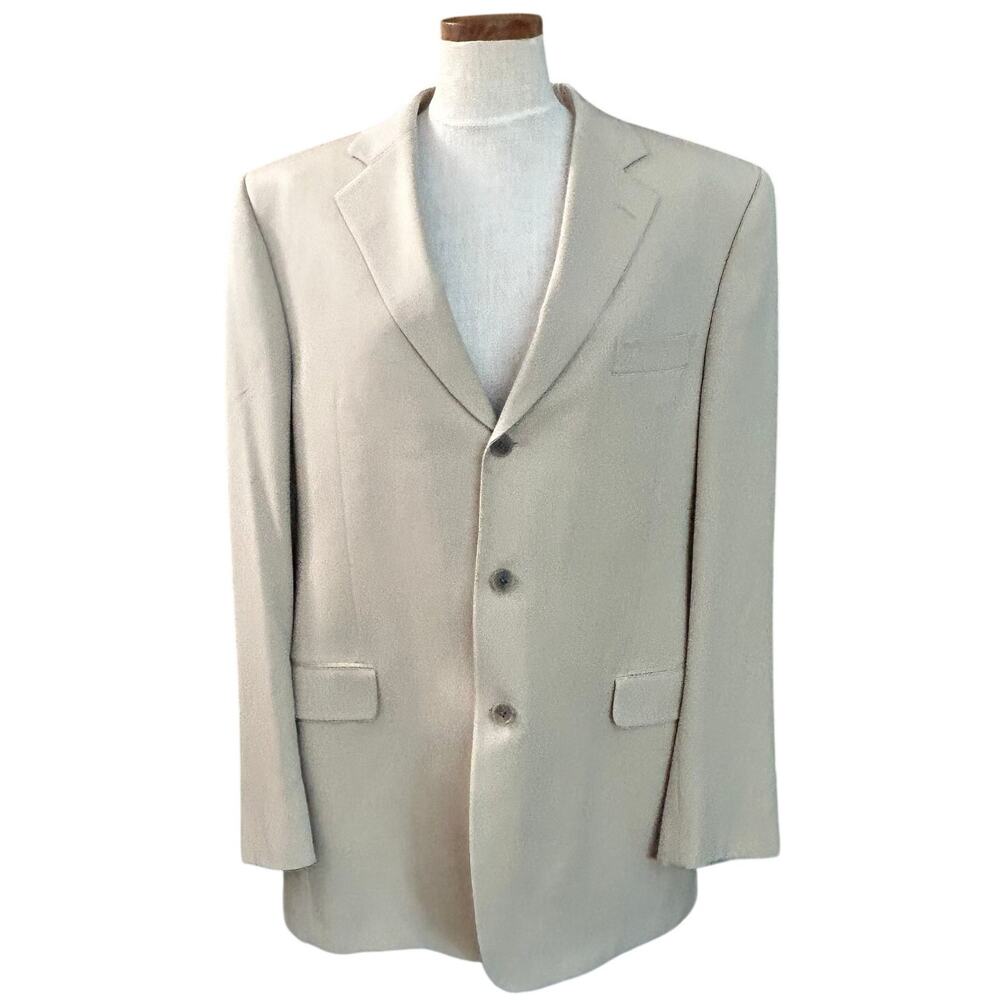 Jack Victor Super 120 Wool Blazer 44L Tan Sport Coat Canada 3 Button Lord Taylor